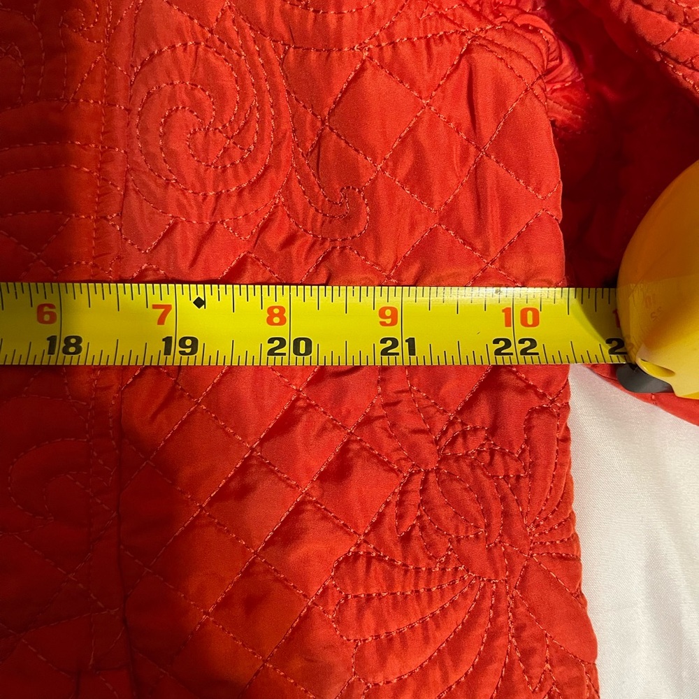Chicos Quilted Embroidered Orange Jacket size XL Chico’s size 3 - Picture 5 of 10